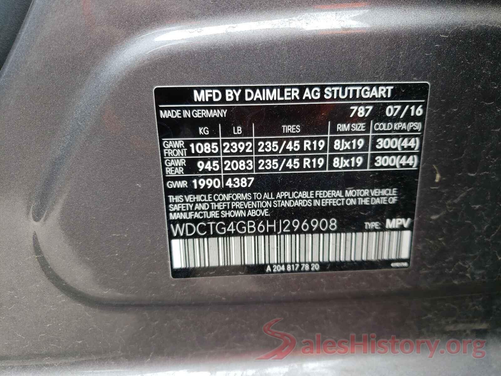 WDCTG4GB6HJ296908 2017 MERCEDES-BENZ GLA-CLASS