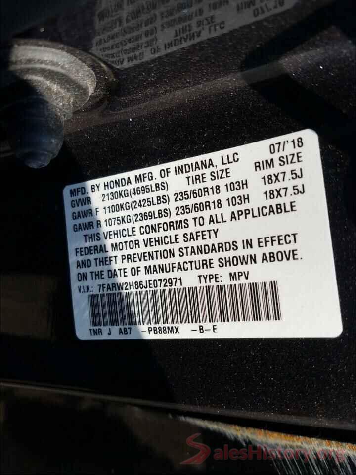 7FARW2H86JE072971 2018 HONDA CRV