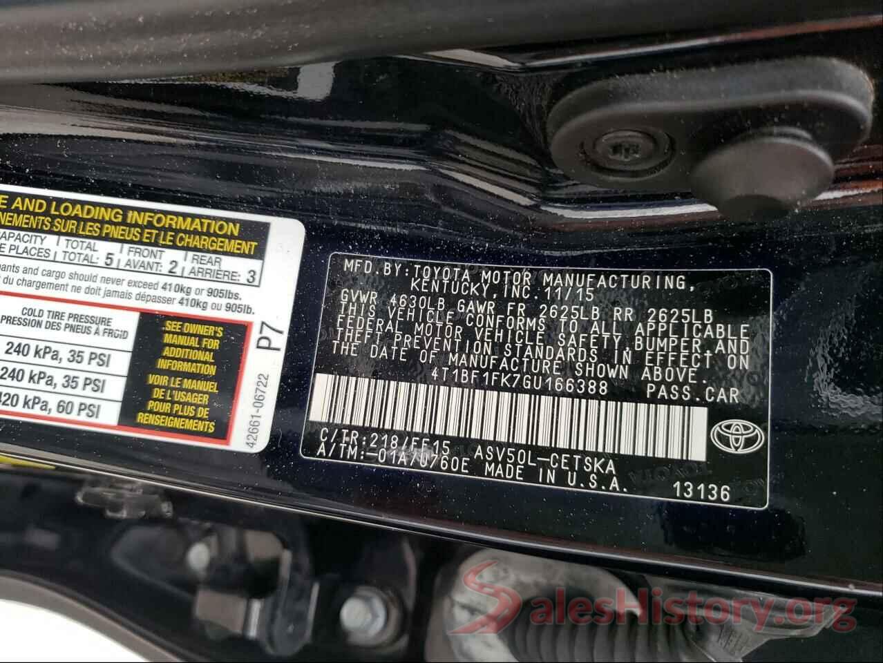 4T1BF1FK7GU166388 2016 TOYOTA CAMRY