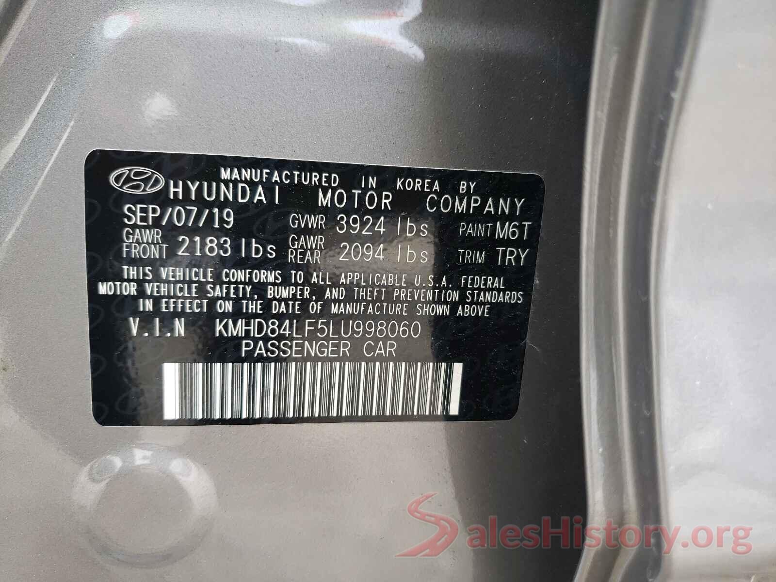 KMHD84LF5LU998060 2020 HYUNDAI ELANTRA