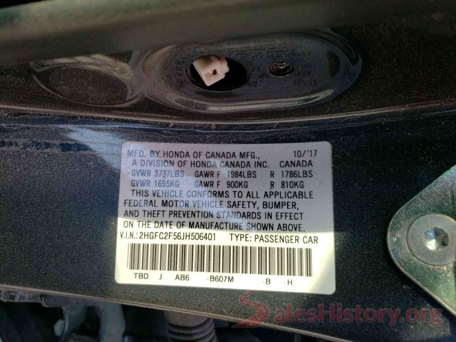 2HGFC2F56JH506401 2018 HONDA CIVIC