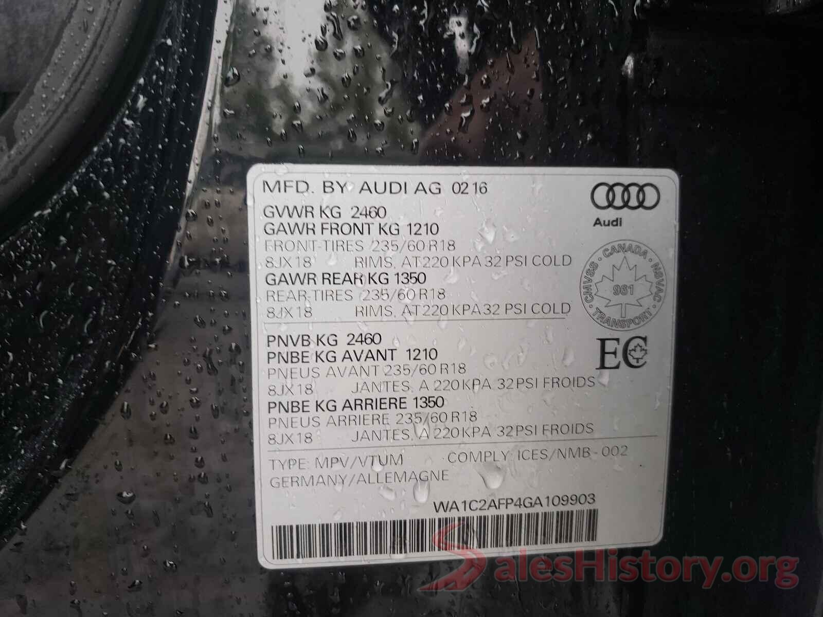 WA1C2AFP4GA109903 2016 AUDI Q5