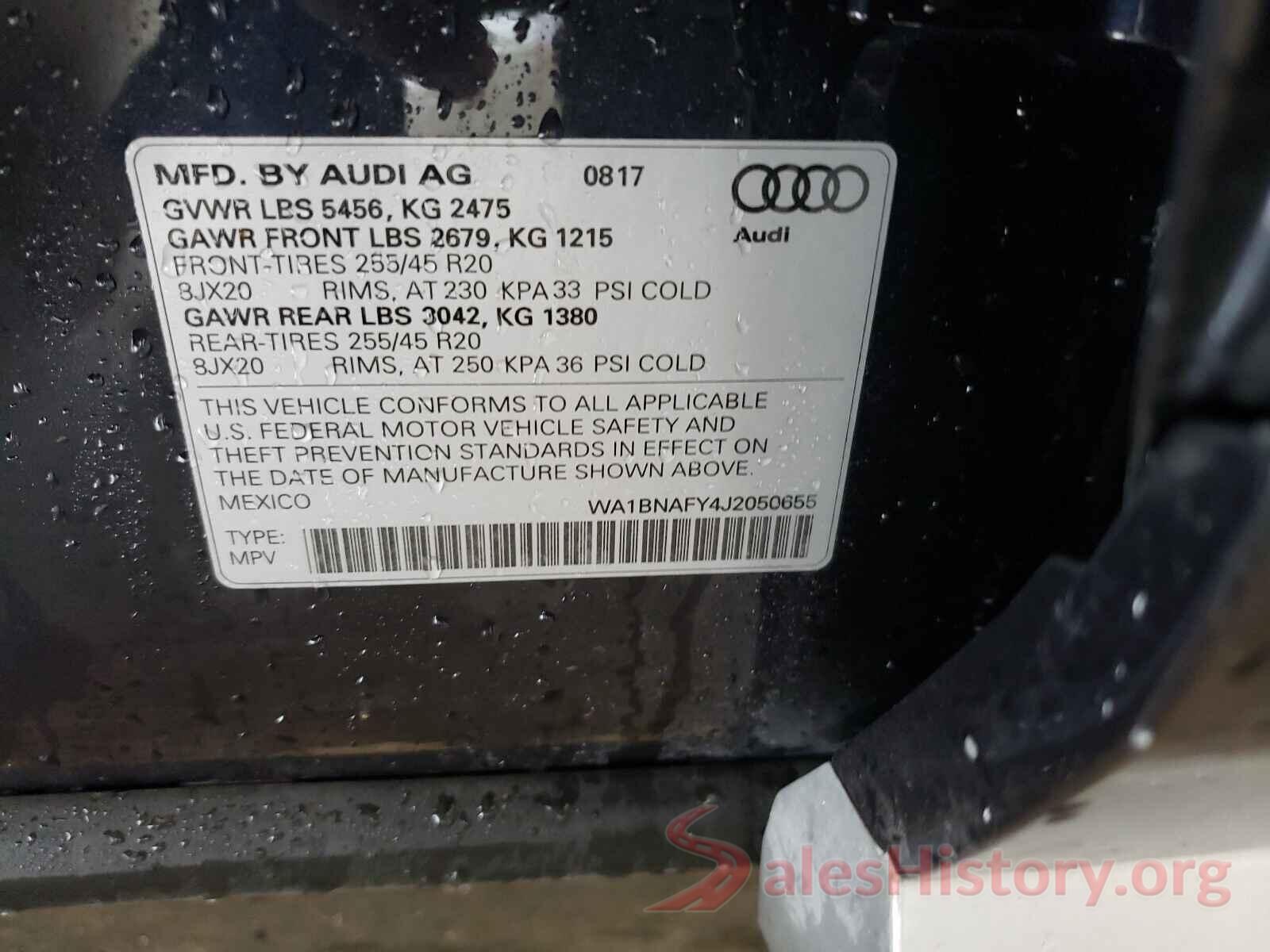 WA1BNAFY4J2050655 2018 AUDI Q5