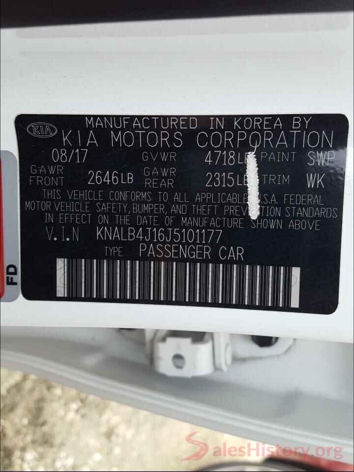 KNALB4J16J5101177 2018 KIA CADENZA