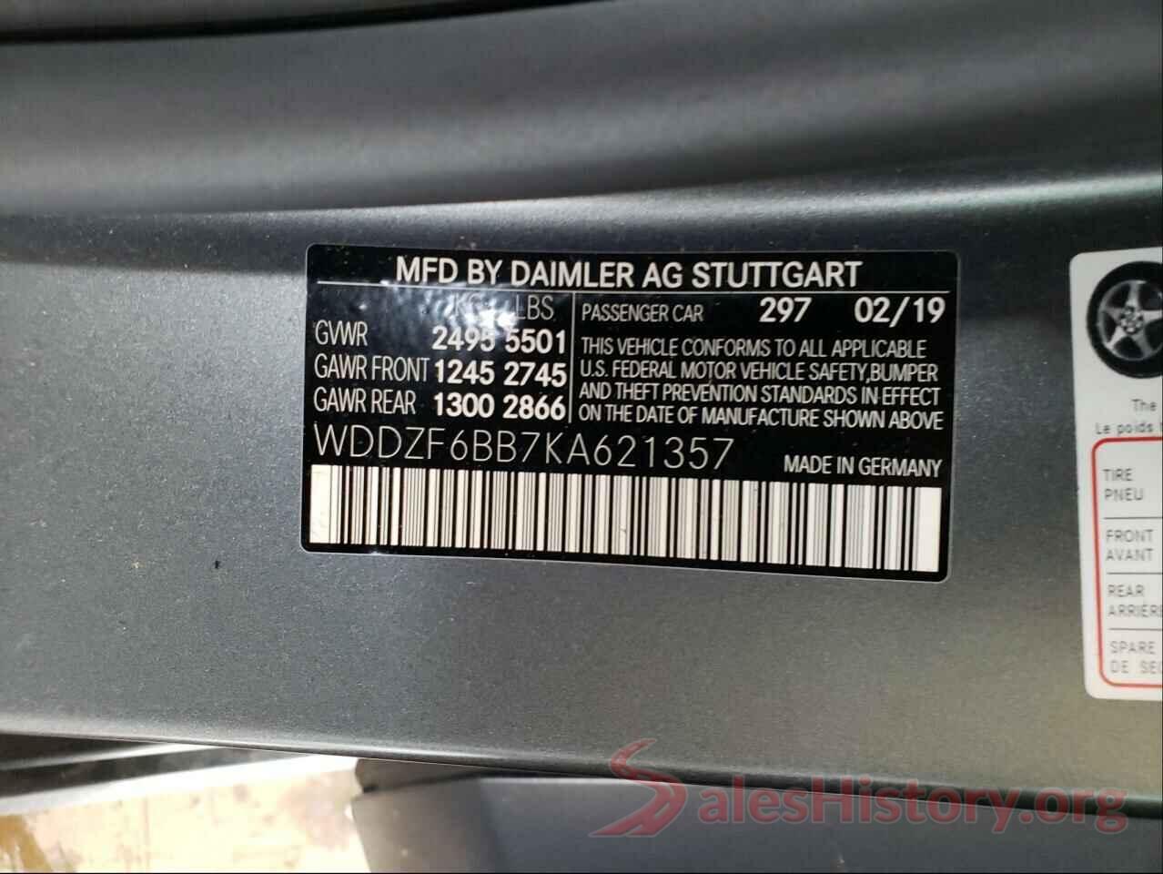 WDDZF6BB7KA621357 2019 MERCEDES-BENZ E-CLASS