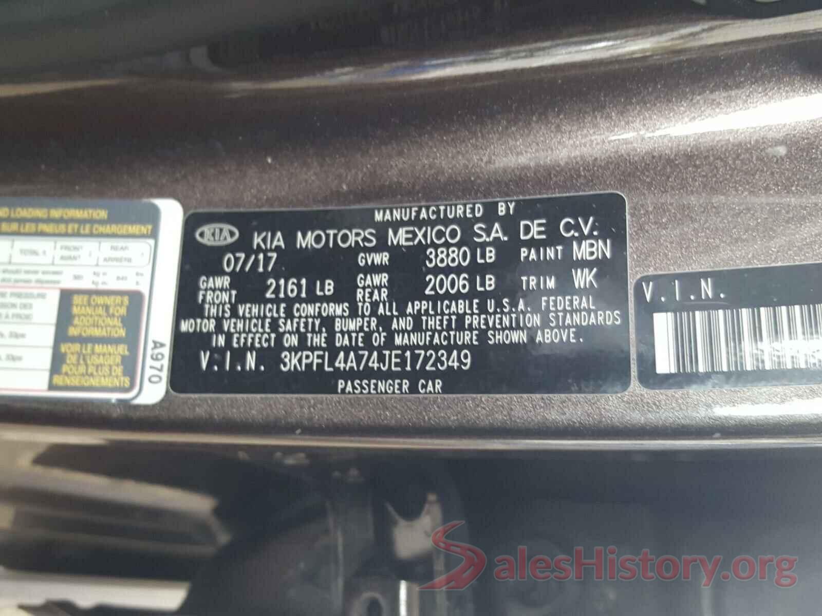 3KPFL4A74JE172349 2018 KIA FORTE