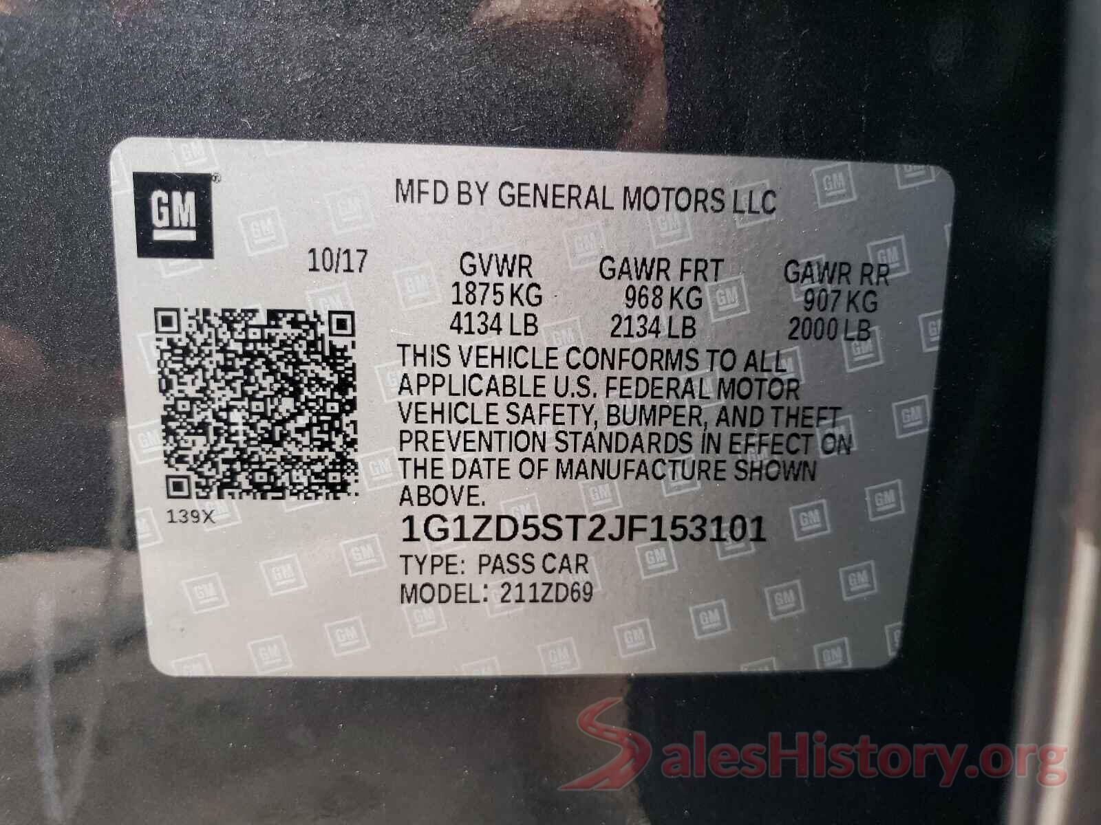 1G1ZD5ST2JF153101 2018 CHEVROLET MALIBU