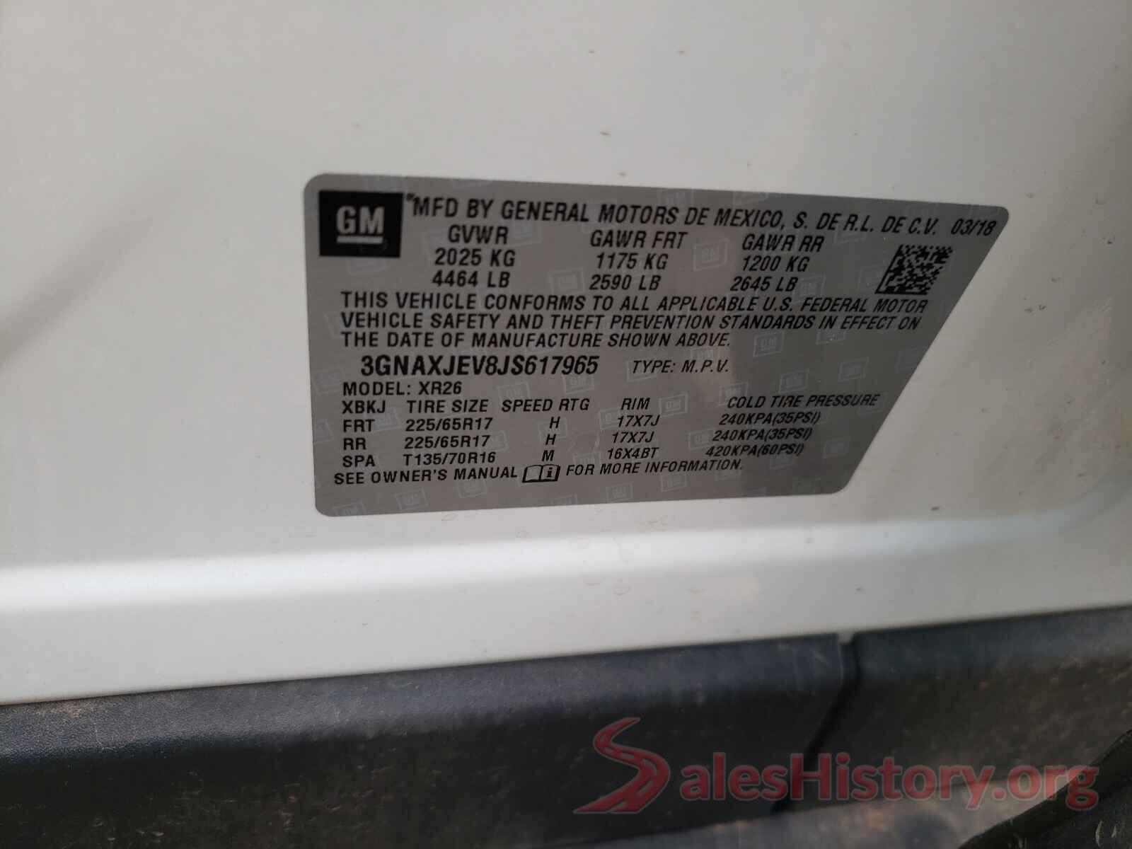 3GNAXJEV8JS617965 2018 CHEVROLET EQUINOX