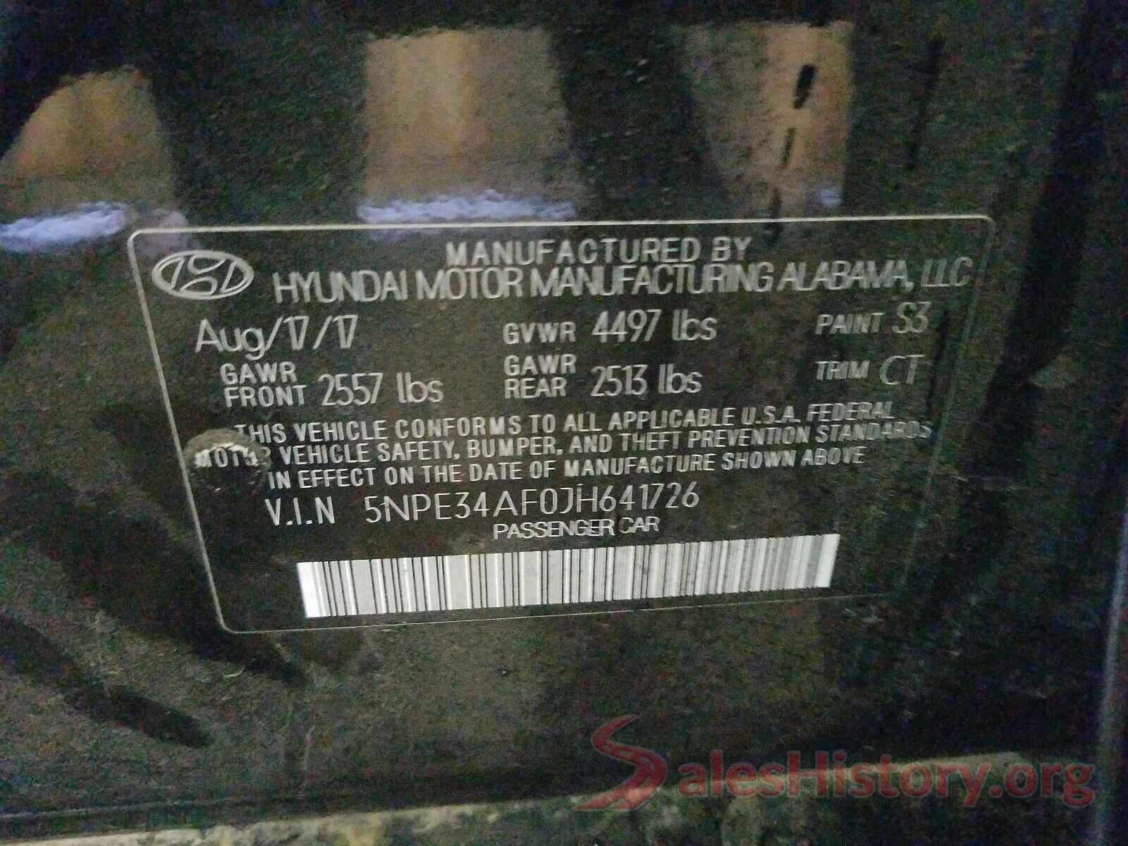 5NPE34AF0JH641726 2018 HYUNDAI SONATA