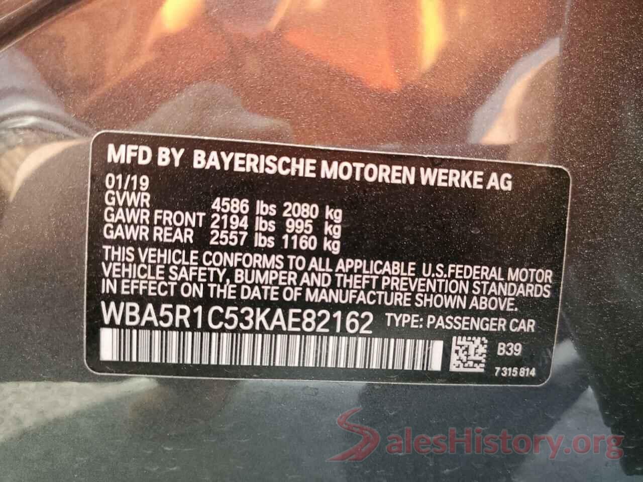 WBA5R1C53KAE82162 2019 BMW 3 SERIES