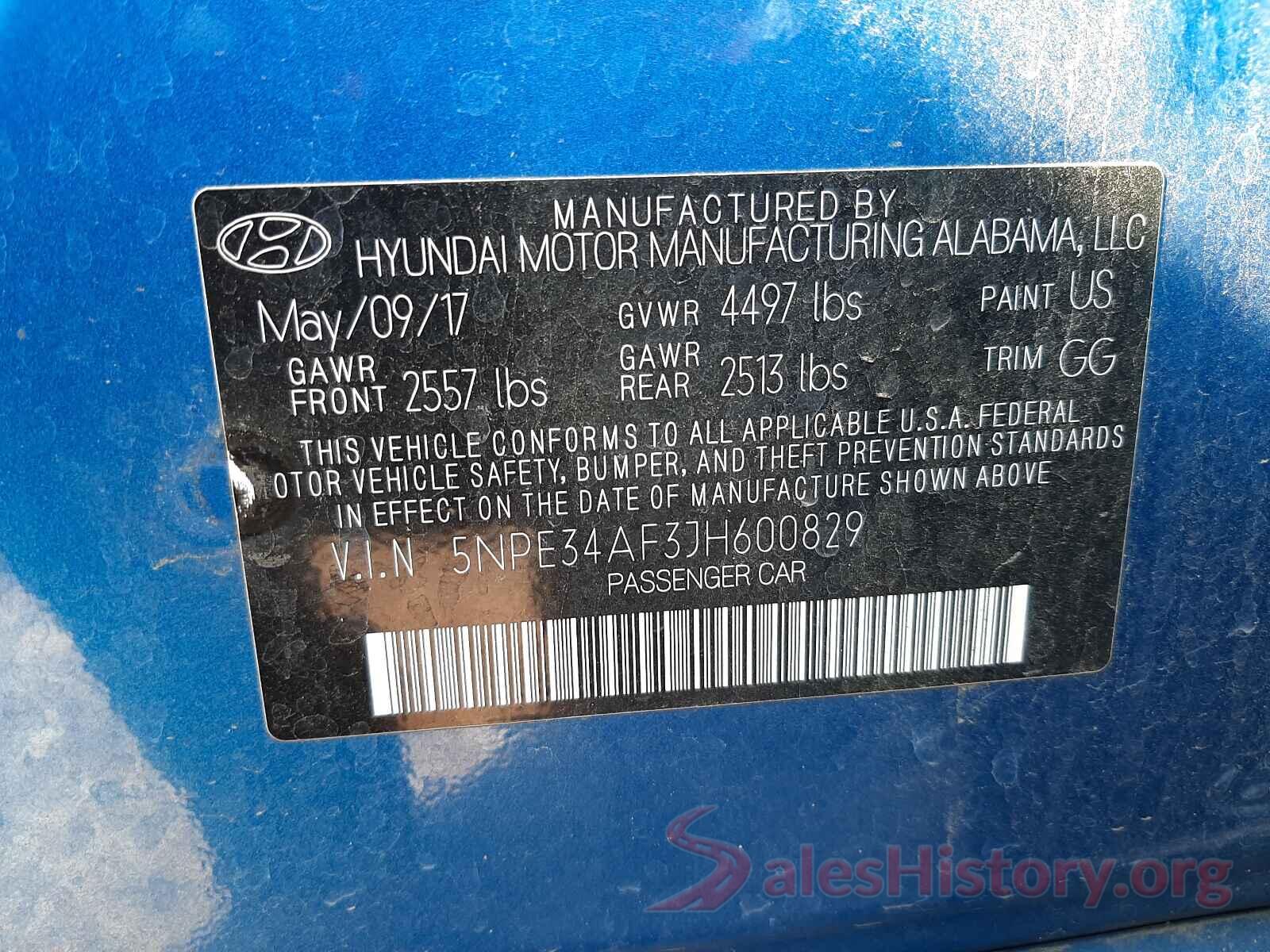 5NPE34AF3JH600829 2018 HYUNDAI SONATA