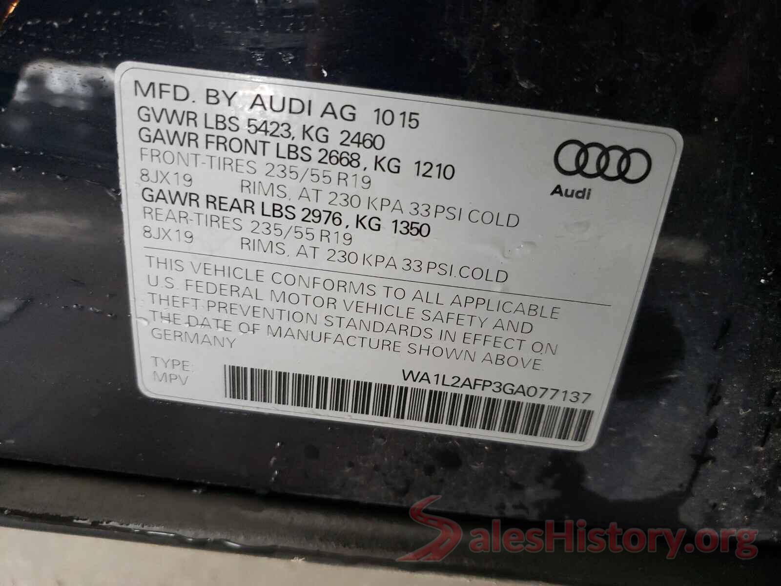 WA1L2AFP3GA077137 2016 AUDI Q5