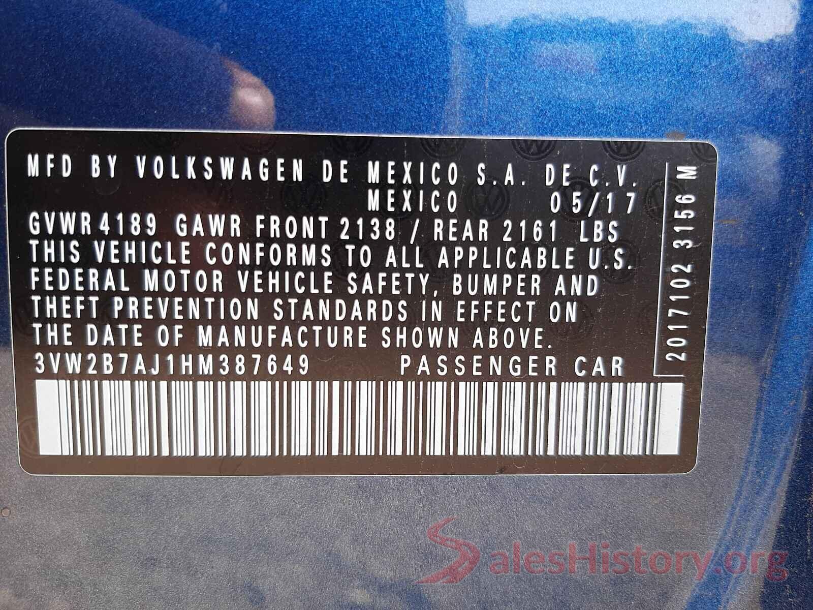 3VW2B7AJ1HM387649 2017 VOLKSWAGEN JETTA