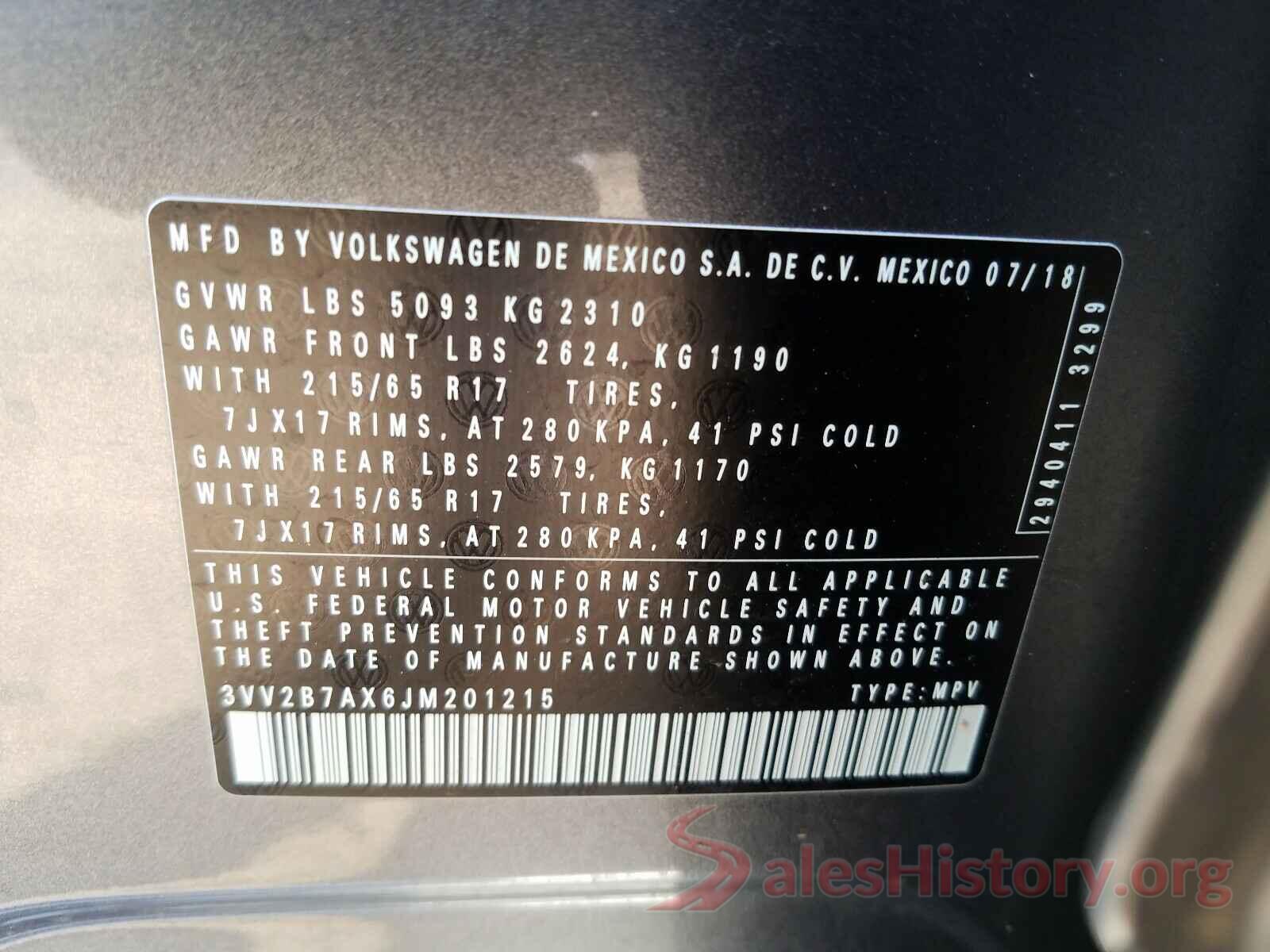 3VV2B7AX6JM201215 2018 VOLKSWAGEN TIGUAN