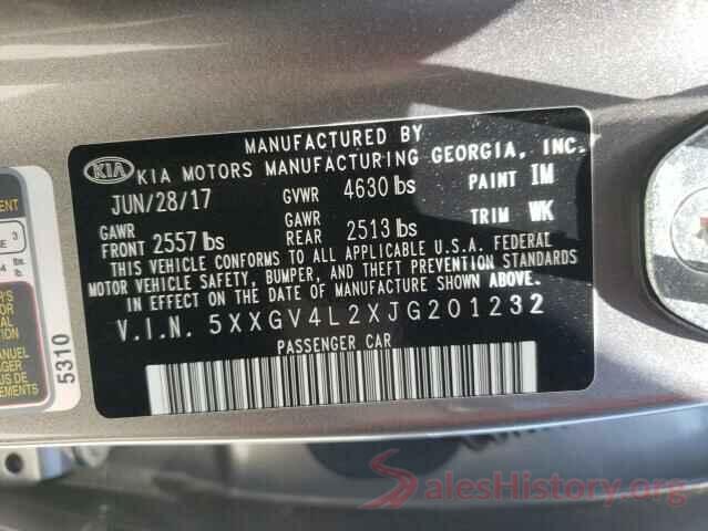 5XXGV4L2XJG201232 2018 KIA OPTIMA