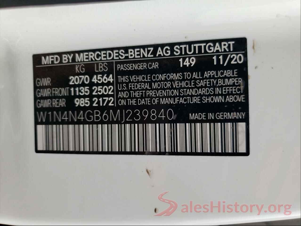 W1N4N4GB6MJ239840 2021 MERCEDES-BENZ GLA-CLASS