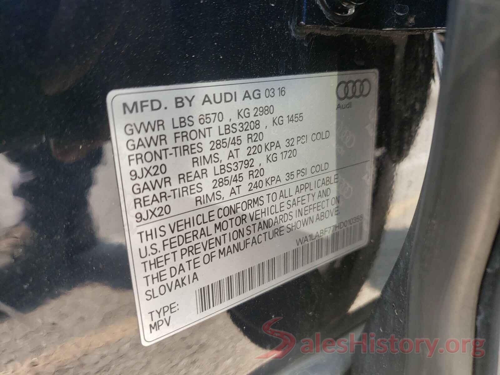 WA1LABF77HD010355 2017 AUDI Q7