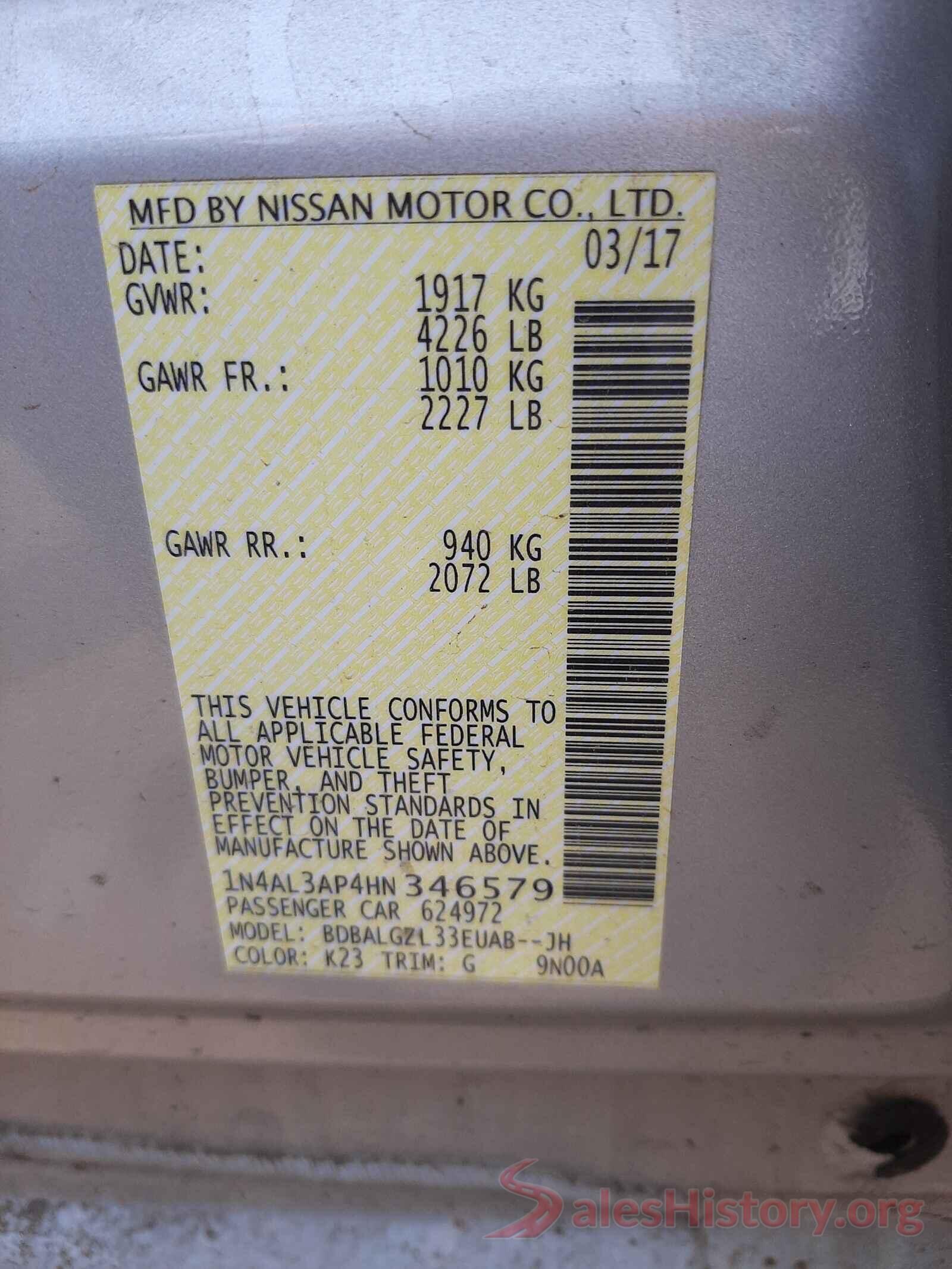 1N4AL3AP4HN346579 2017 NISSAN ALTIMA