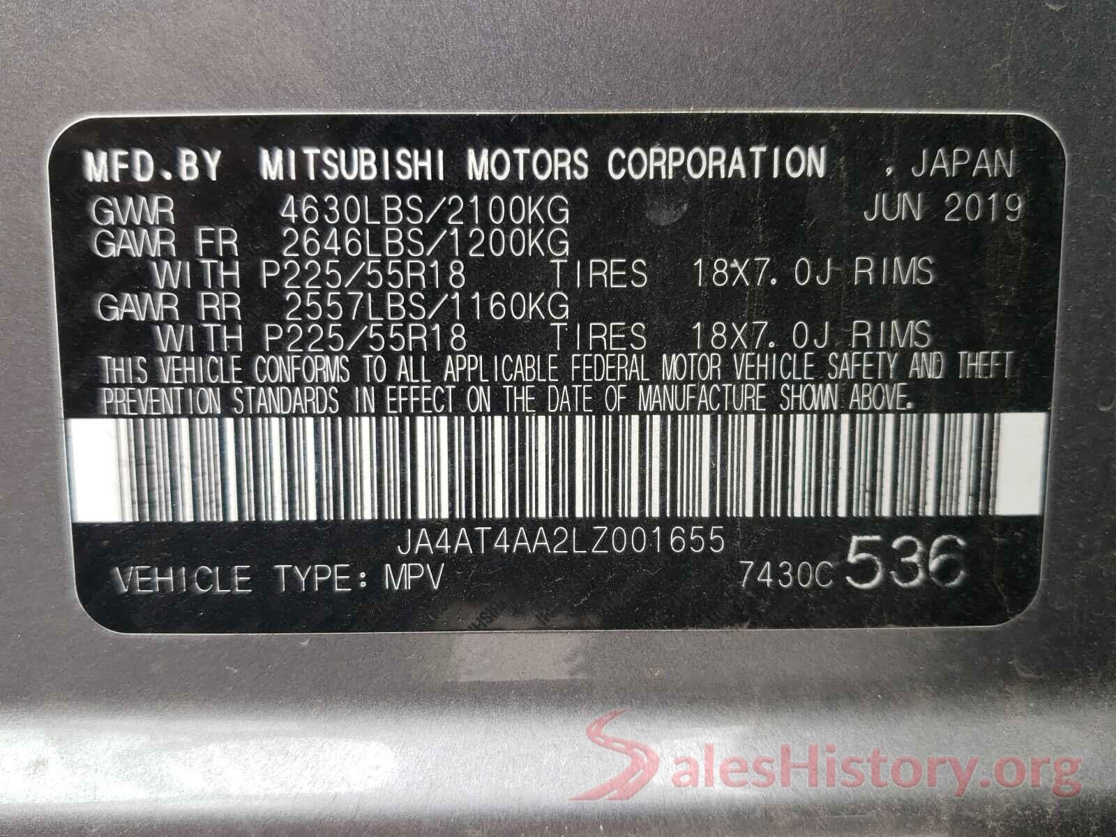 JA4AT4AA2LZ001655 2020 MITSUBISHI ECLIPSE