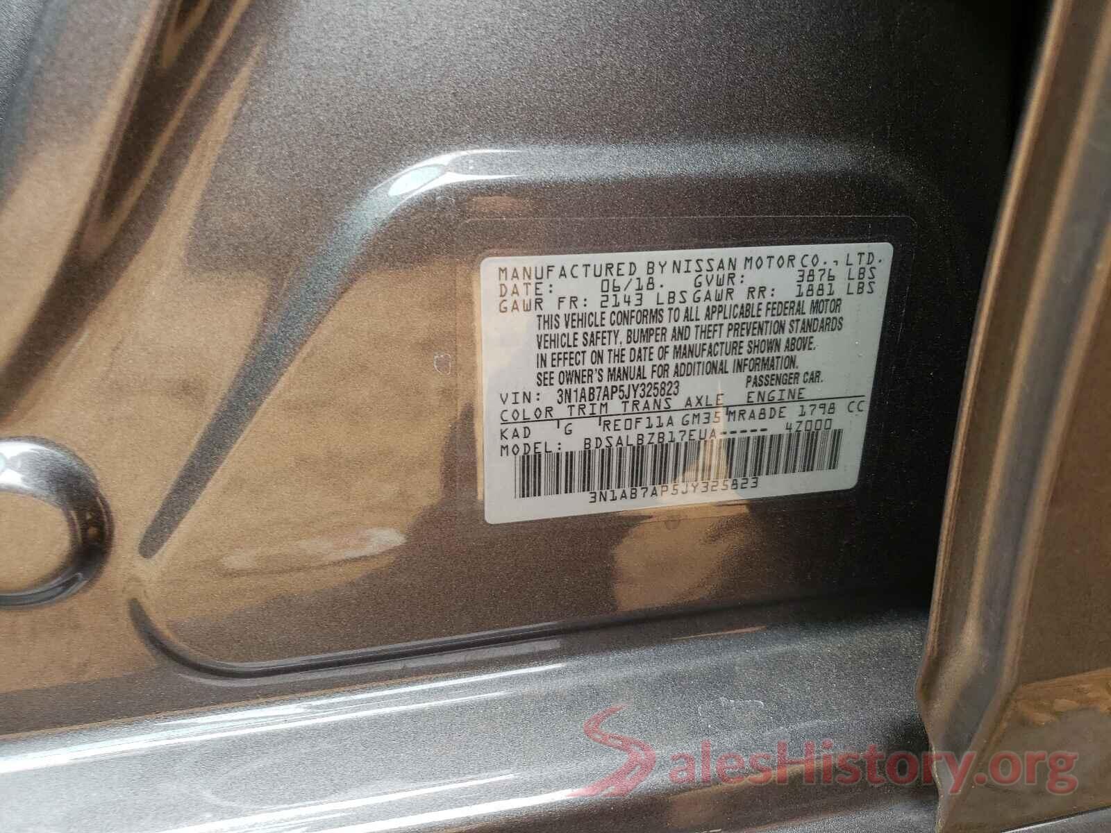 3N1AB7AP5JY325823 2018 NISSAN SENTRA