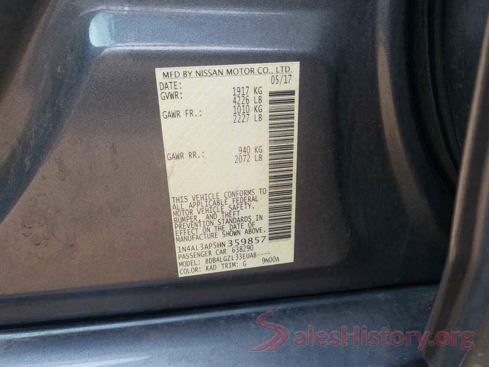 1N4AL3AP5HN359857 2017 NISSAN ALTIMA