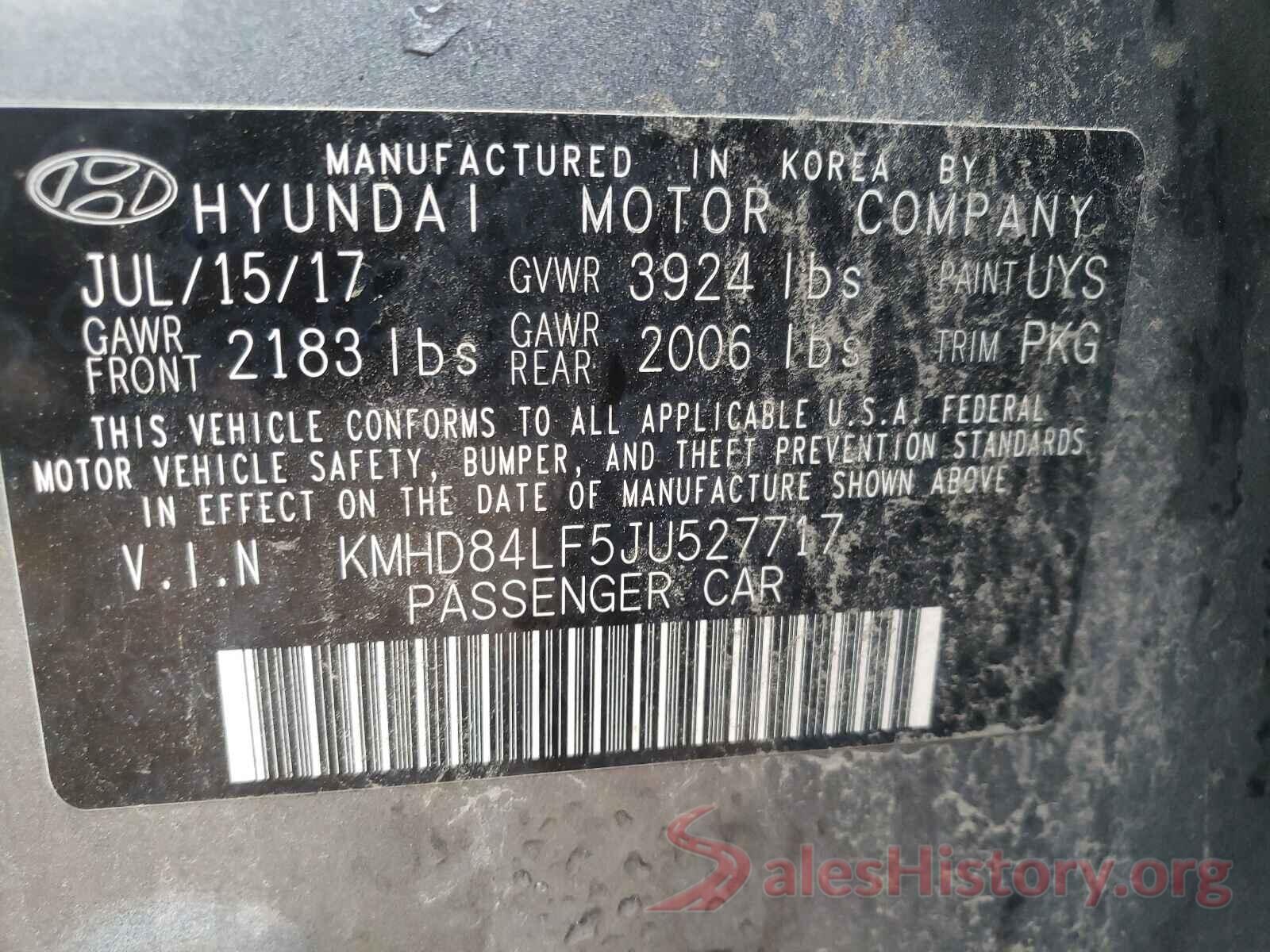 KMHD84LF5JU527717 2018 HYUNDAI ELANTRA