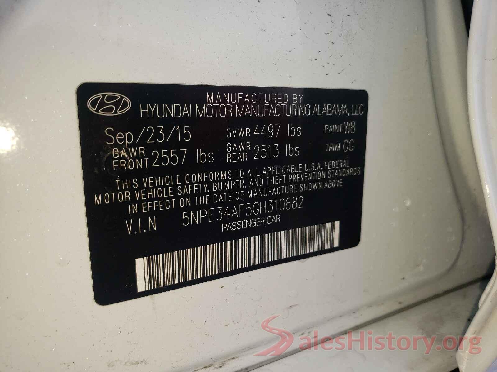 5NPE34AF5GH310682 2016 HYUNDAI SONATA