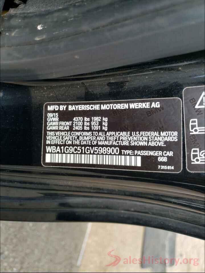 WBA1G9C51GV598900 2016 BMW 2 SERIES