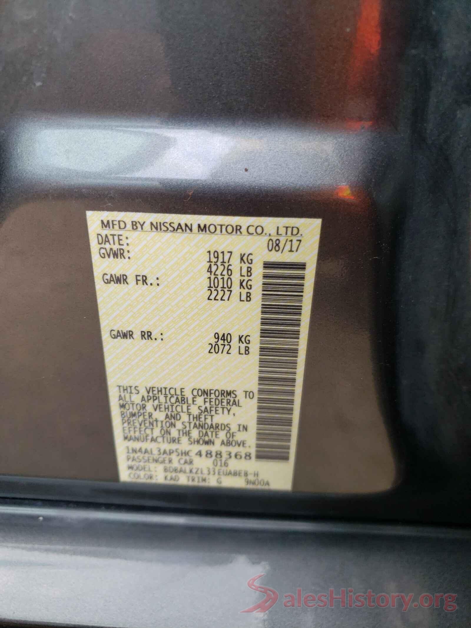 1N4AL3AP5HC488368 2017 NISSAN ALTIMA