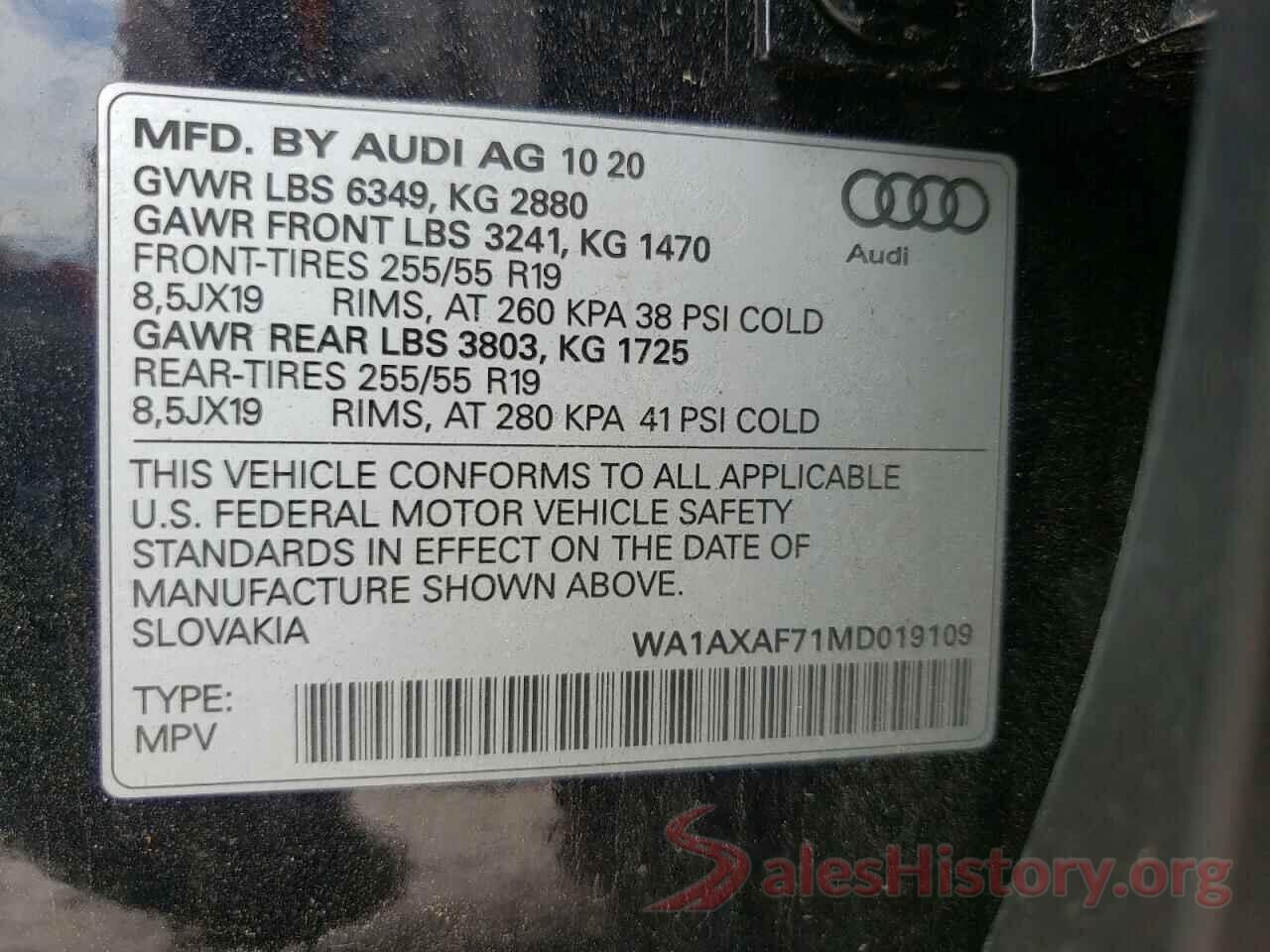 WA1AXAF71MD019109 2021 AUDI Q7