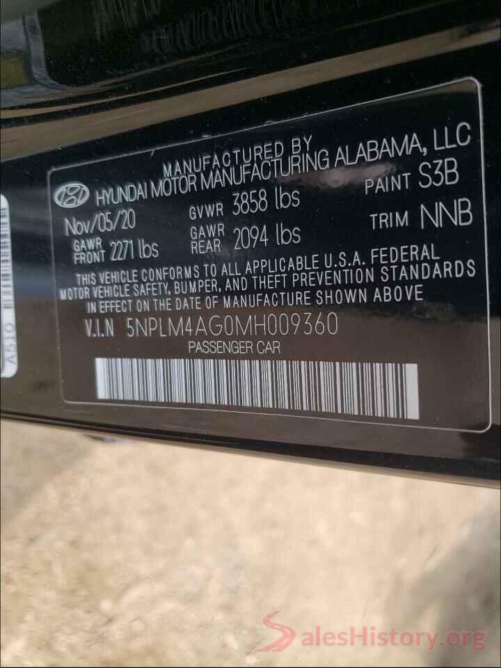 5NPLM4AG0MH009360 2021 HYUNDAI ELANTRA