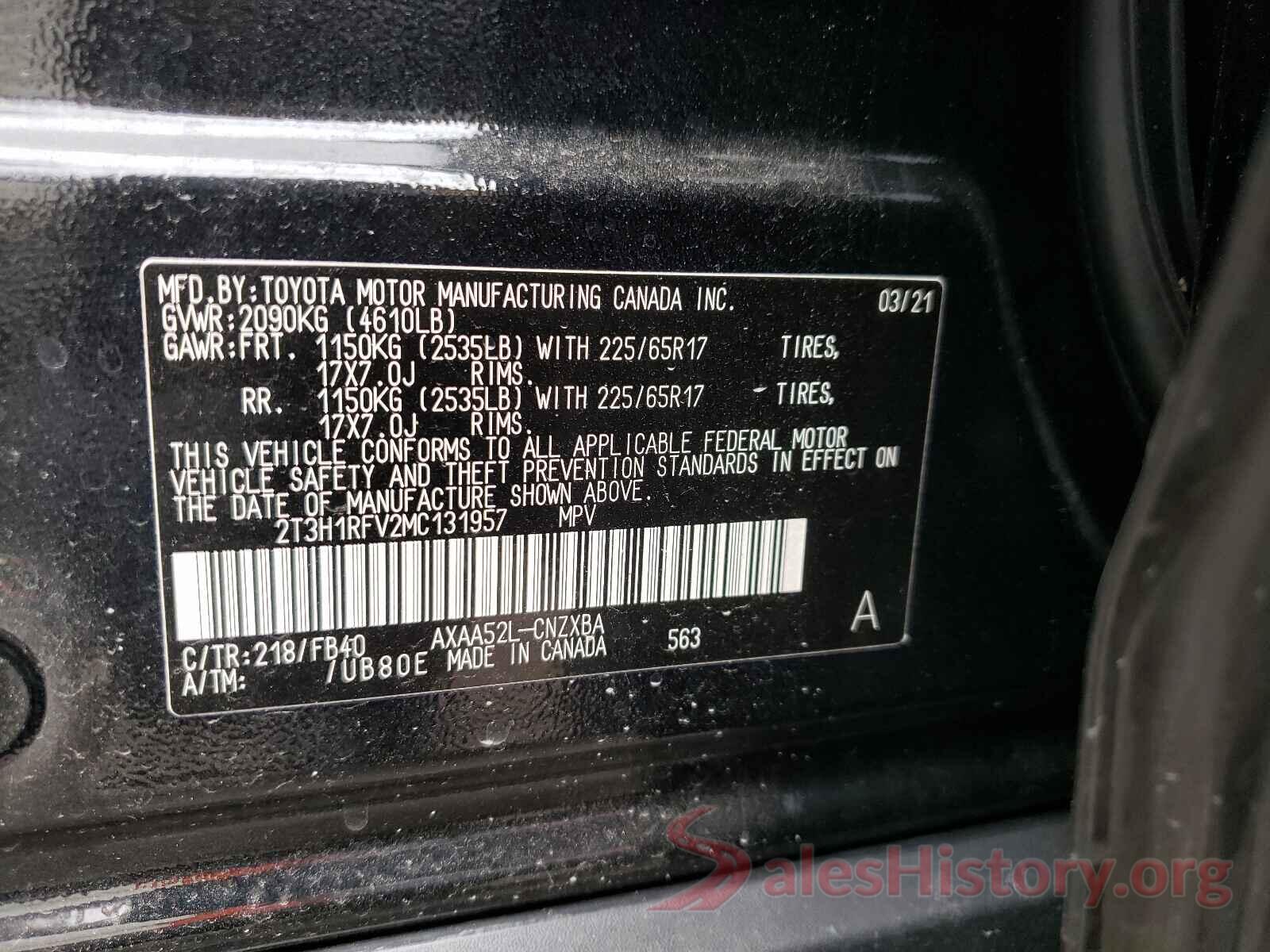 2T3H1RFV2MC131957 2021 TOYOTA RAV4