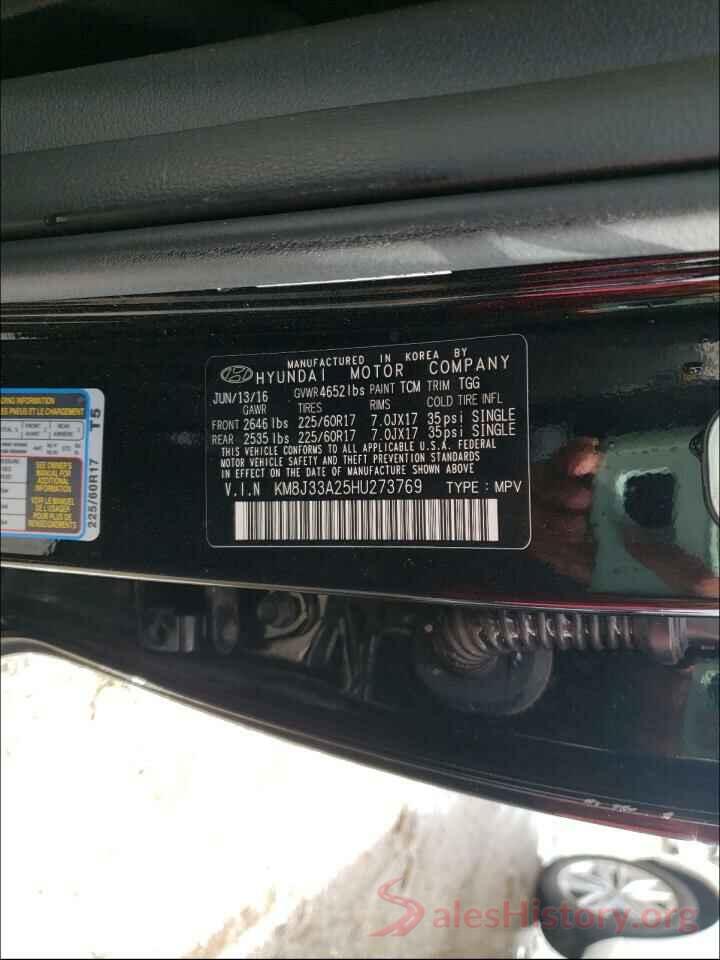 KM8J33A25HU273769 2017 HYUNDAI TUCSON