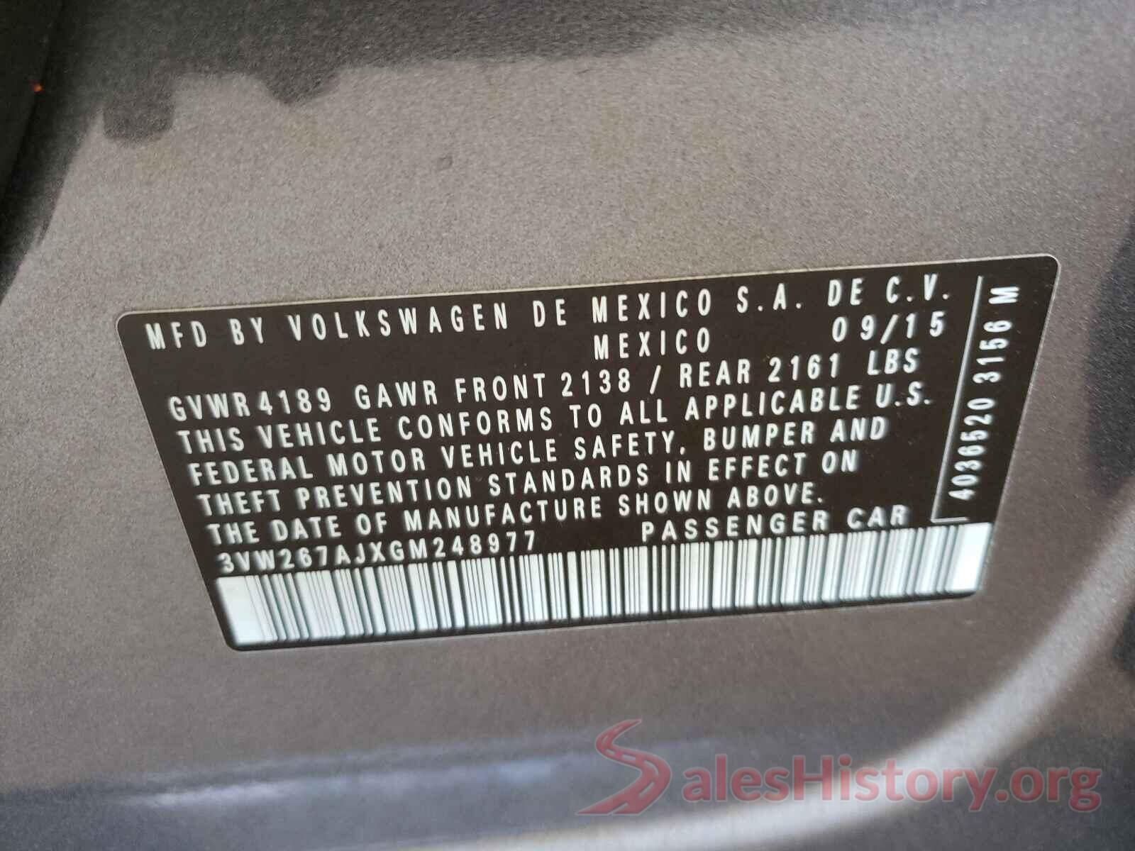 3VW267AJXGM248977 2016 VOLKSWAGEN JETTA