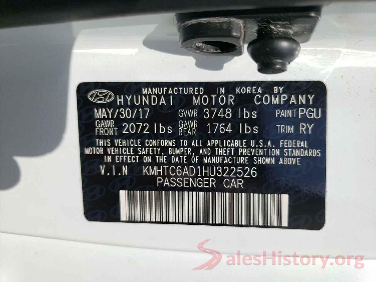 KMHTC6AD1HU322526 2017 HYUNDAI VELOSTER