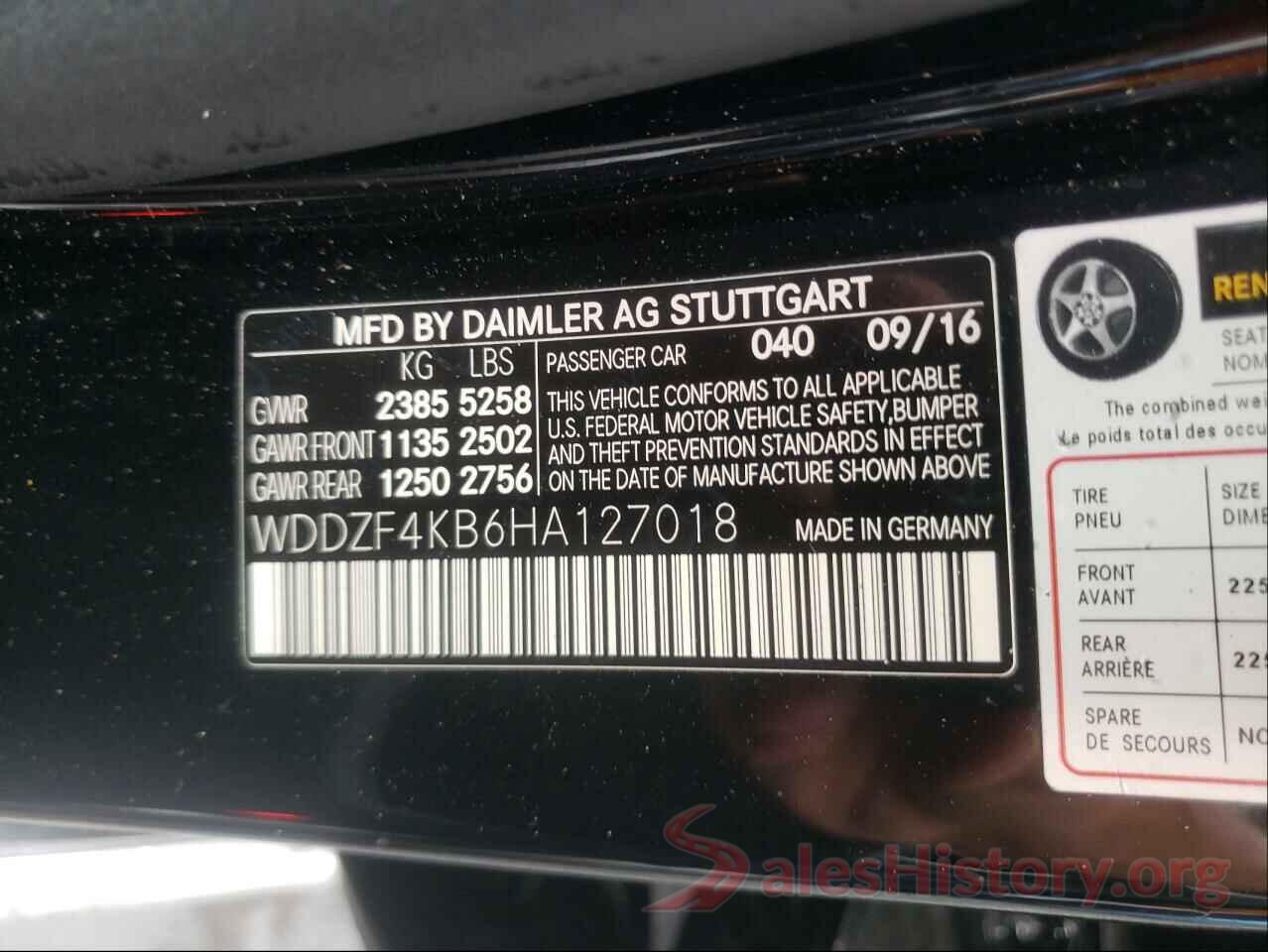 WDDZF4KB6HA127018 2017 MERCEDES-BENZ E CLASS