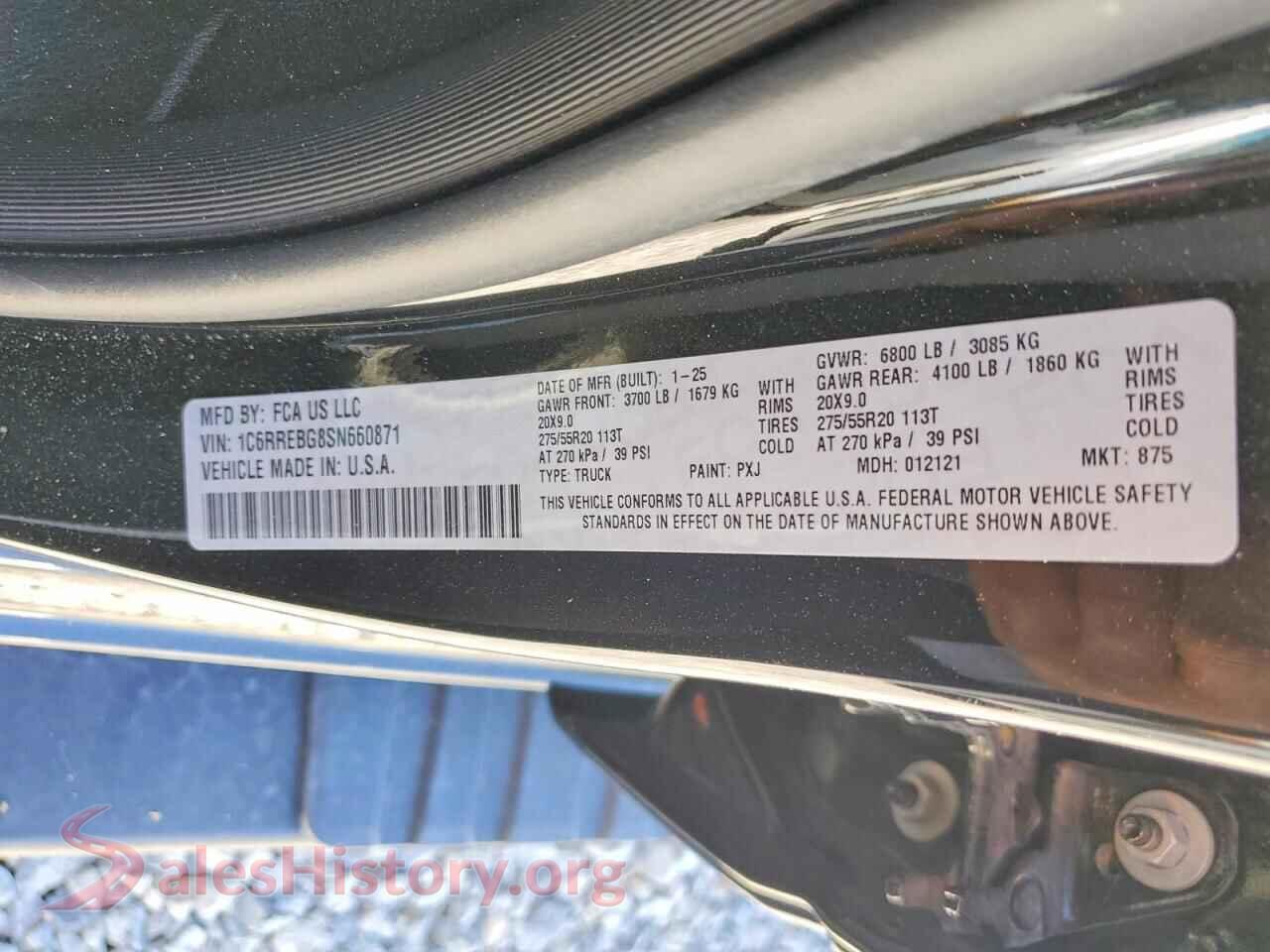 2025 RAM 1500 VIN 1C6RREBG8SN660871, wheel and tire