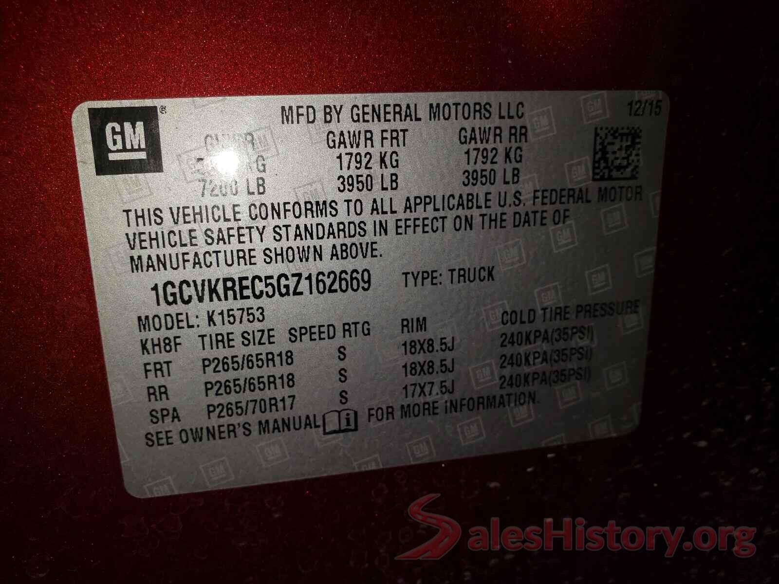 1GCVKREC5GZ162669 2016 CHEVROLET SILVERADO