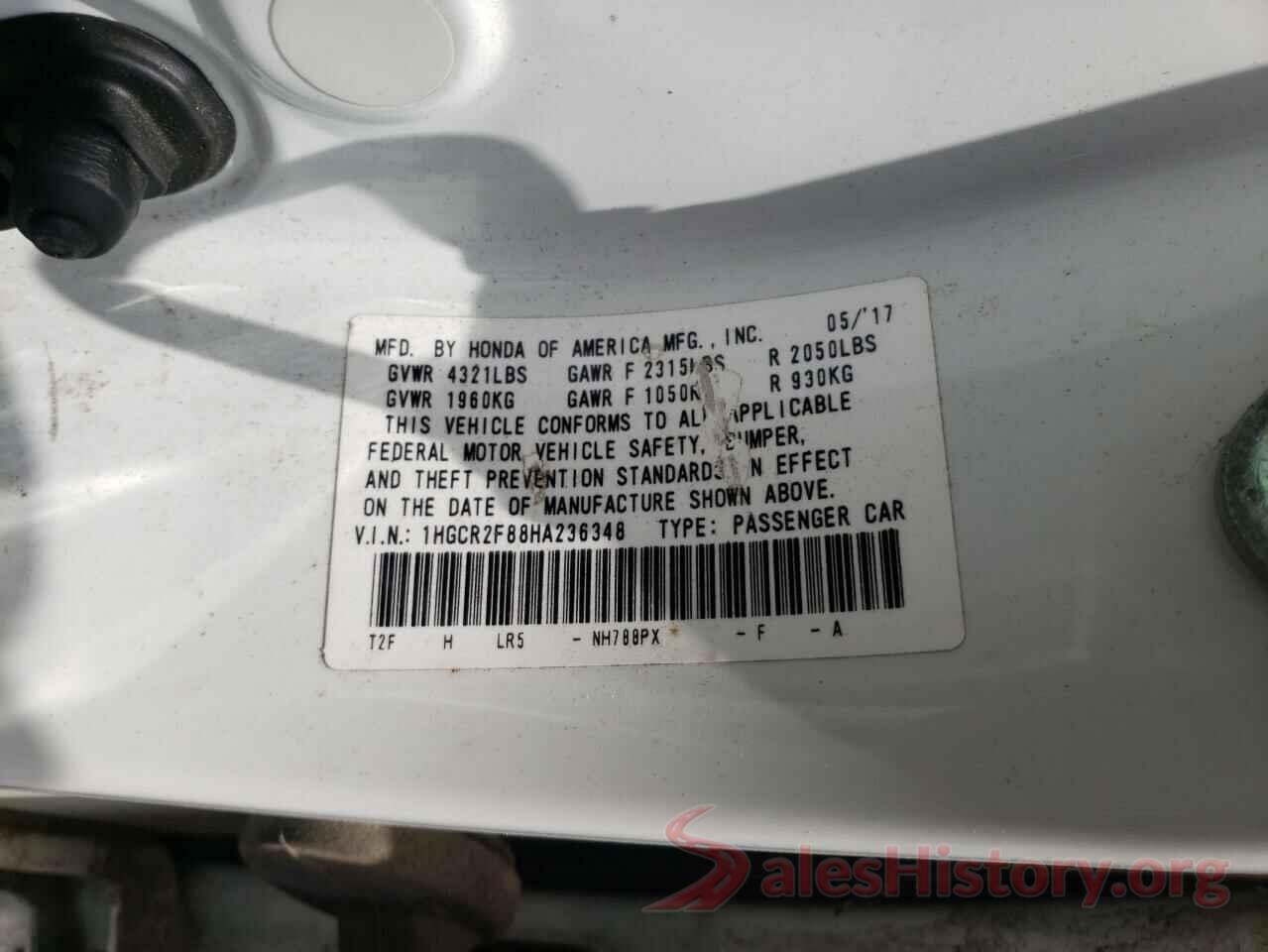 1HGCR2F88HA236348 2017 HONDA ACCORD