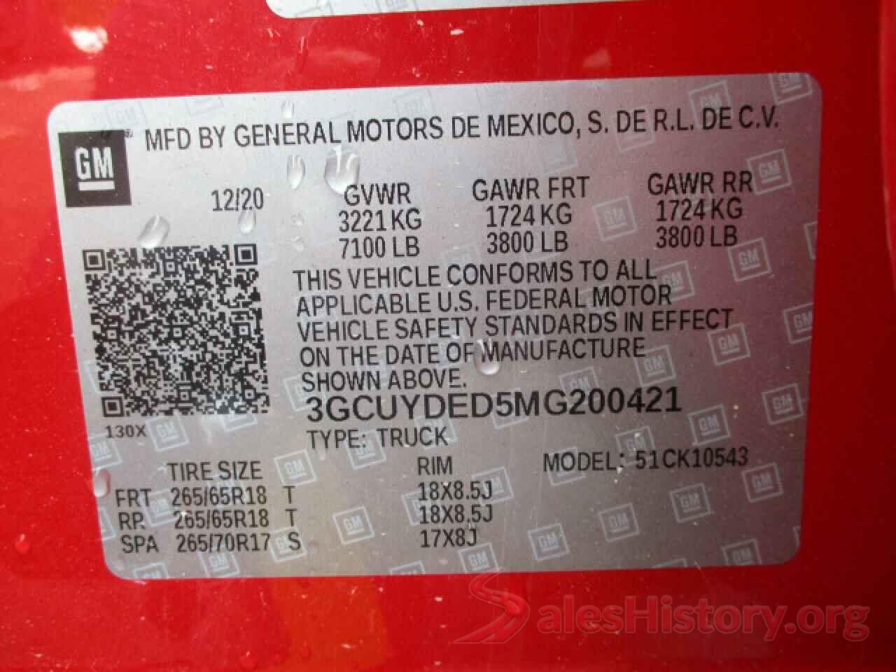 3GCUYDED5MG200421 2021 CHEVROLET SILVERADO