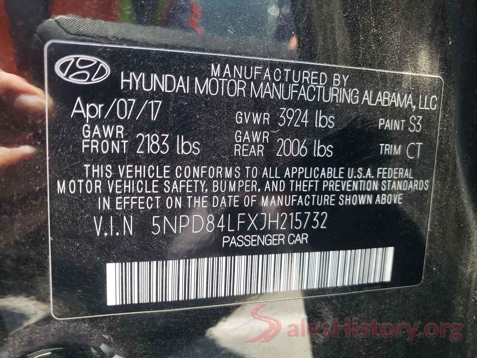 5NPD84LFXJH215732 2018 HYUNDAI ELANTRA