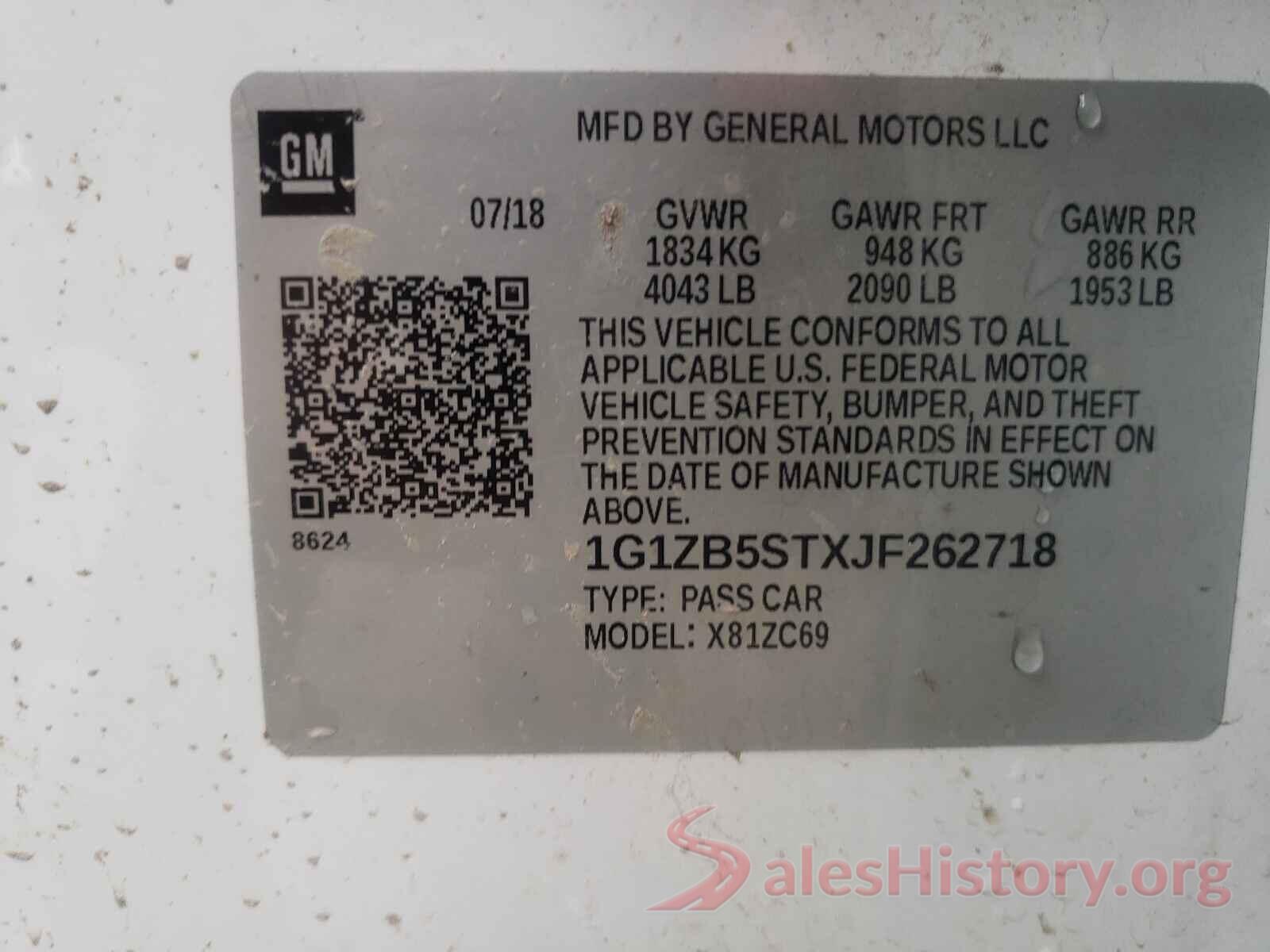 1G1ZB5STXJF262718 2018 CHEVROLET MALIBU