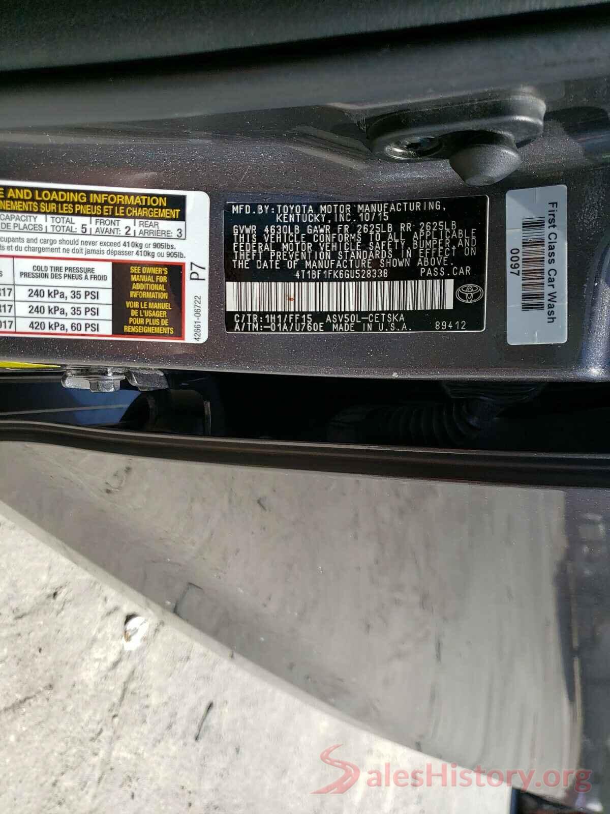 4T1BF1FK6GU528338 2016 TOYOTA CAMRY