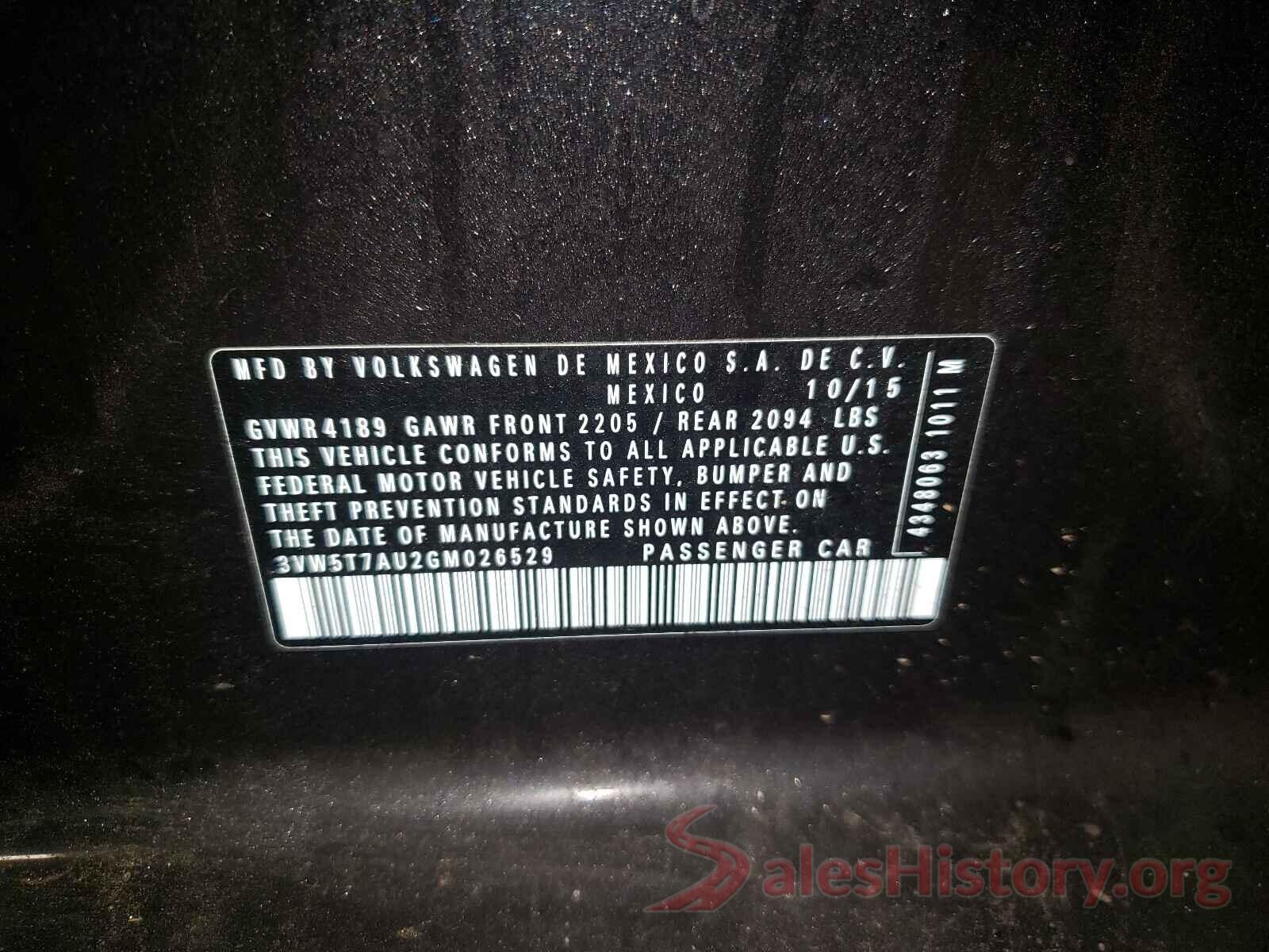 3VW5T7AU2GM026529 2016 VOLKSWAGEN GTI