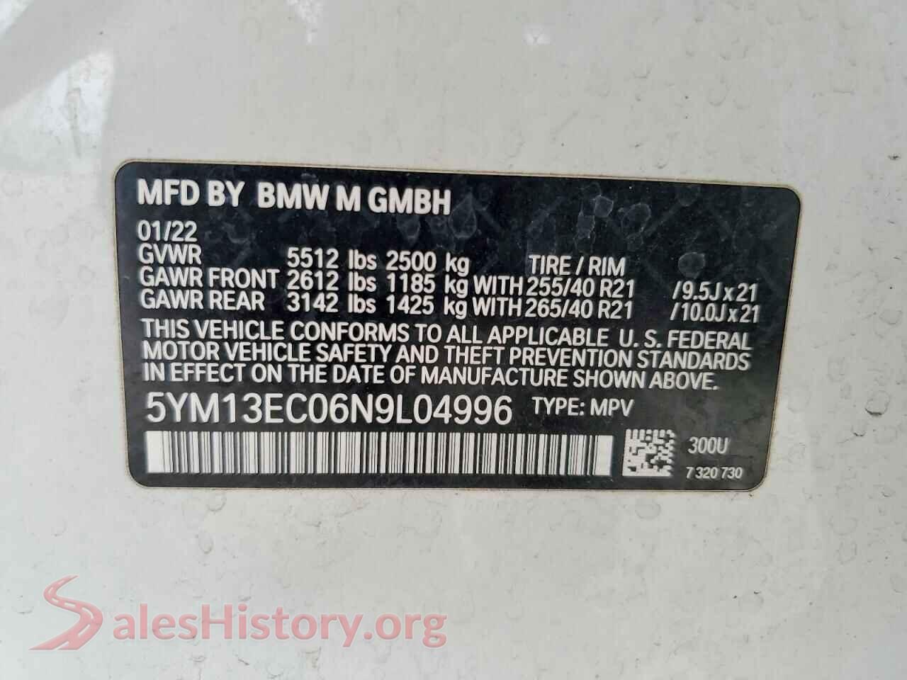 2022 BMW X3 VIN 5YM13EC06N9L04996, wheel and tire