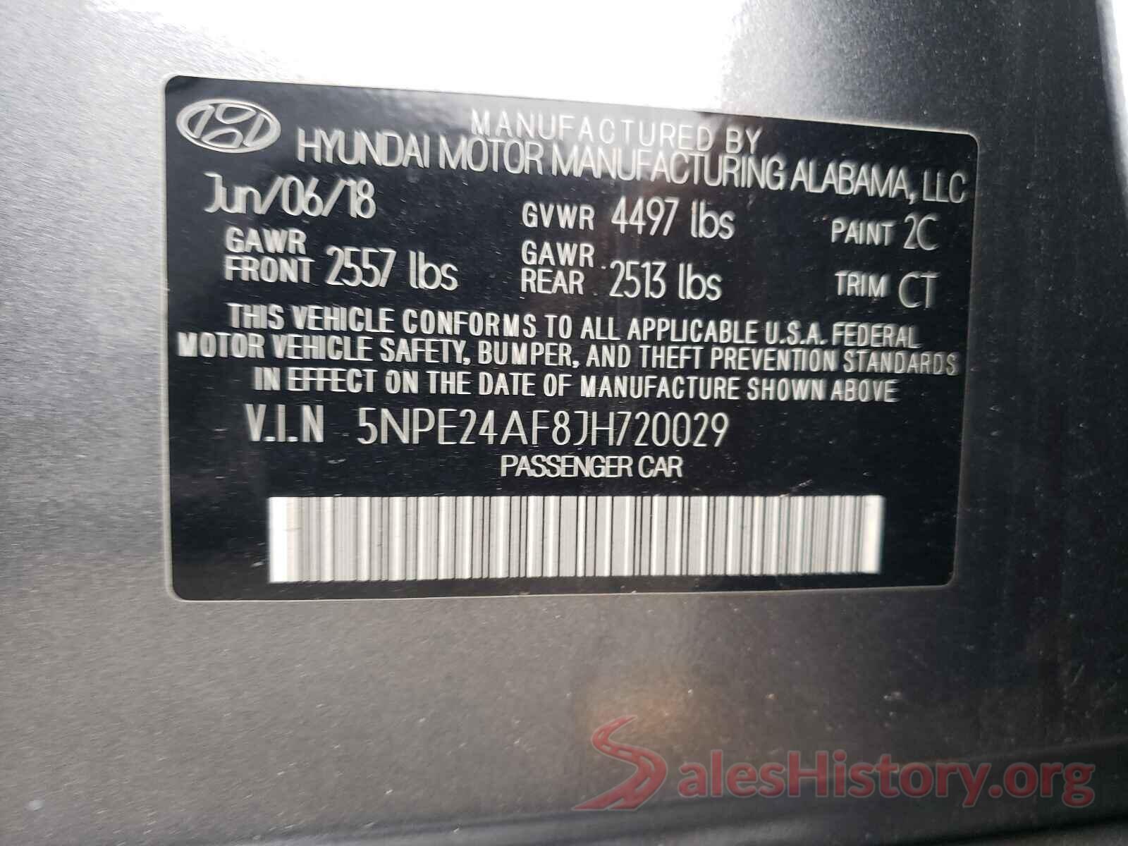 5NPE24AF8JH720029 2018 HYUNDAI SONATA