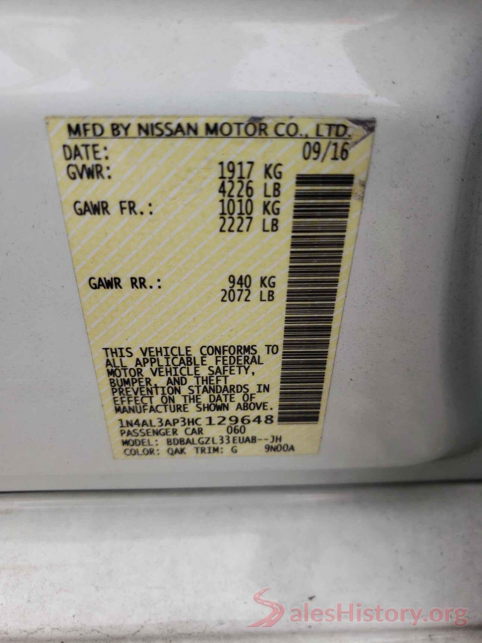 1N4AL3AP3HC129648 2017 NISSAN ALTIMA