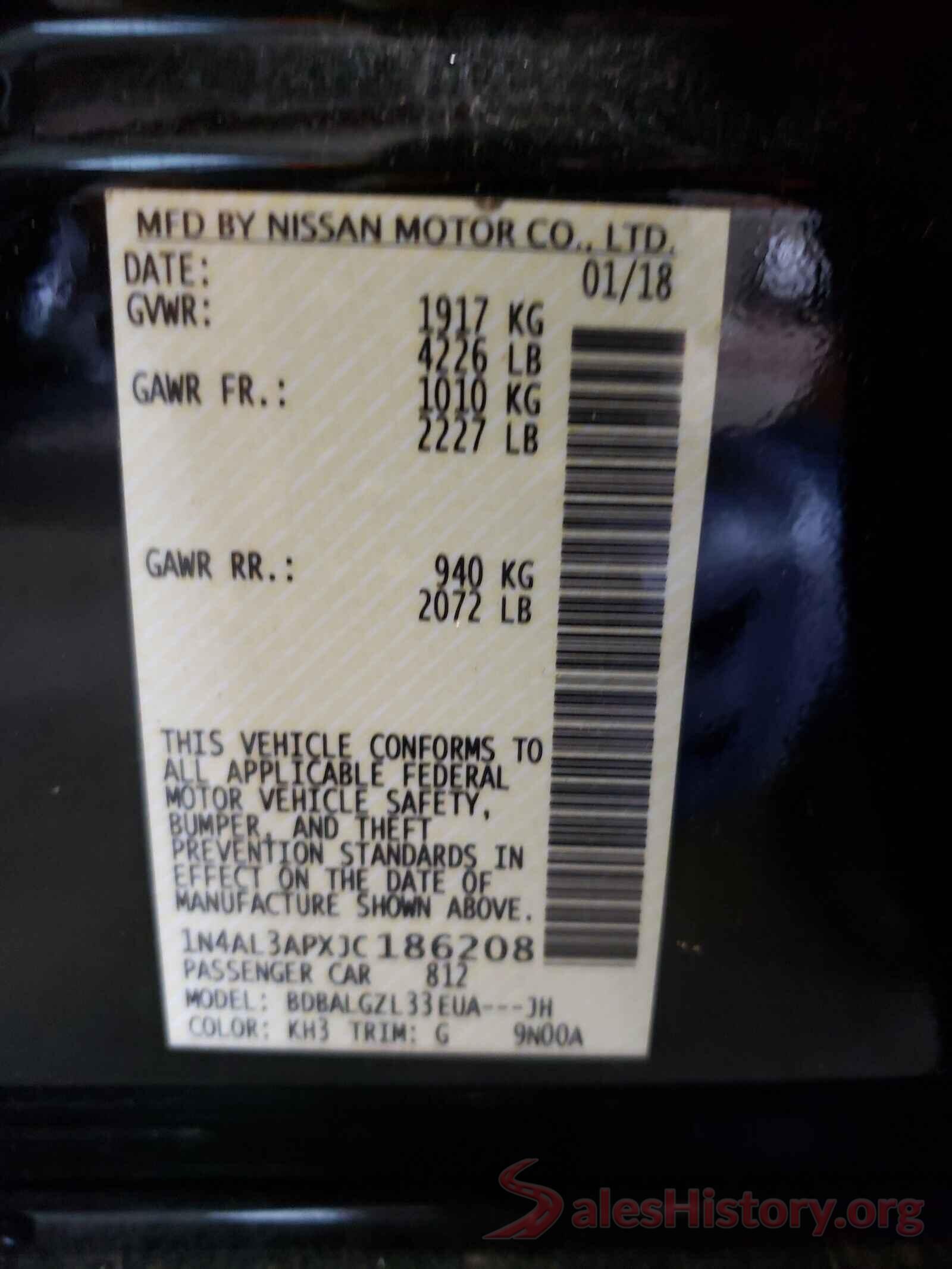 1N4AL3APXJC186208 2018 NISSAN ALTIMA