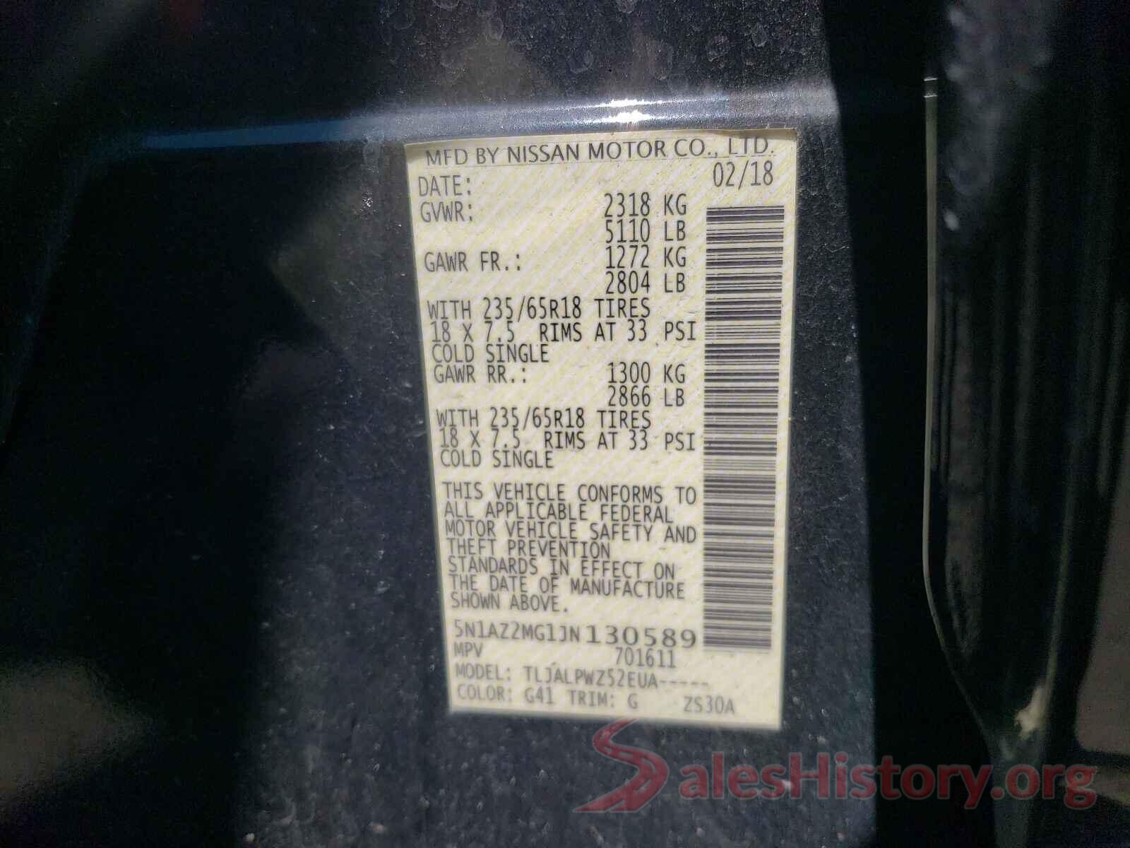 5N1AZ2MG1JN130589 2018 NISSAN MURANO