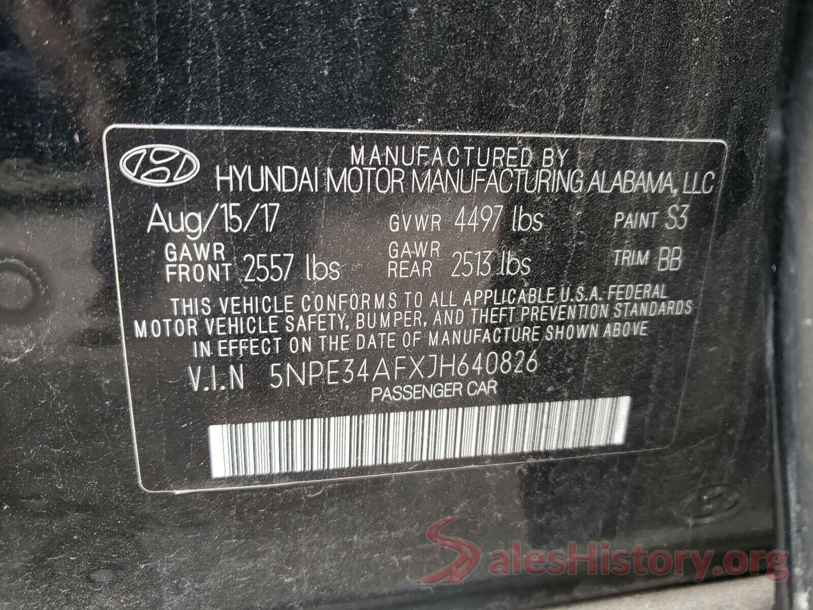 5NPE34AFXJH640826 2018 HYUNDAI SONATA